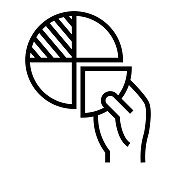 股东线图标，轮廓符号矢量插图