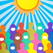 在阳光下保护妇女的脸 在阳光下保护妇女的脸