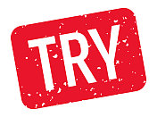 尝试-印章，印鉴，印章模板。向量股票插图