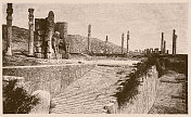 波斯波利斯，古波斯帕尔萨，现代Takht-e Jamshīd或Takht-i Jamshīd，伊朗阿契美尼王朝(波斯)国王的古都