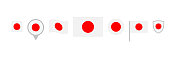 日本国旗图标向量集