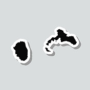 胡安费尔南德斯群岛地图贴纸上的灰色背景