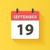9月19日-每日日历图标在平面设计风格