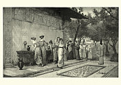 罗马妇女从维斯塔喷泉取水