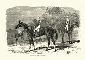英国纯种马“锅鼓”，1861年赢得德比赛马