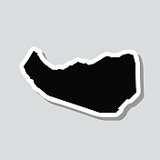 灰色背景上的索马里兰地图贴纸