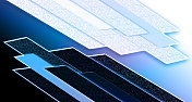 抽象蓝色阴影技术几何背景，技术现代横幅设计。