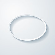 椭圆形。在空白背景上具有剪纸效果的图标