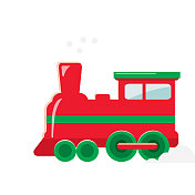 圣诞平面设计图标假日火车