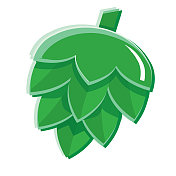 精啤酒花平面设计主题图标上的白色背景