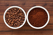 烘焙咖啡豆和速溶咖啡