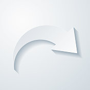 重做。在空白背景上具有剪纸效果的图标