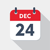每日日历图标- 12月24日 每日日历图标- 12月24日