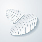 芋头。在空白背景上具有剪纸效果的图标 芋头。在空白背景上具有剪纸效果的图标