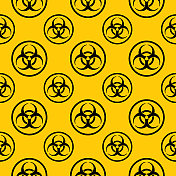 黑色生物危害标志无缝模式 黑色生物危害标志无缝模式