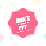 自行车或自行车健身中心刻字在背景库存插图