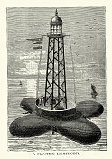 漂浮的灯塔，维多利亚19世纪
