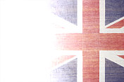 一个微弱褪色的水平grunge向量插图的英国或英国国旗，米字旗褪色为白色背景向左边