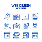 网页设计手绘线图标集和草图设计 网页设计手绘线图标集和草图设计