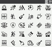 摇滚音乐音乐会剪影图标 摇滚音乐音乐会剪影图标