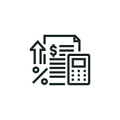 利息计算线图标 利息计算线图标