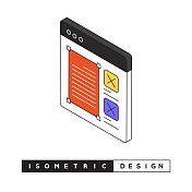 网页设计标志等距网页横幅概念和三维设计 网页设计标志等距网页横幅概念和三维设计