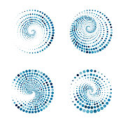 漩涡蓝色半色调点纹理图案图标收集设计