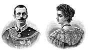 意大利王储维克托・伊曼纽尔和他的新娘黑山公主海伦娜
