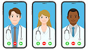 在线医生。智能手机中的远程医疗。