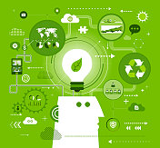 思考绿色概念插图 思考绿色概念插图