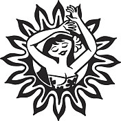 里面有太阳的象征和女人的插图 里面有太阳的象征和女人的插图