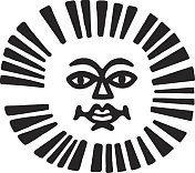 插图与象征的太阳与拟人化的脸 插图与象征的太阳与拟人化的脸