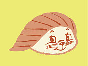 可爱的寿司的脸 可爱的寿司的脸