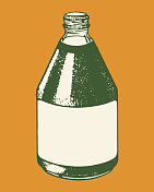 瓶子与空标签的插图