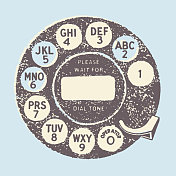 老式电话拨号的插图