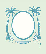 边境和两棵棕榈树 边境和两棵棕榈树