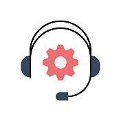 技术支持平面图标。平面设计矢量图 技术支持平面图标。平面设计矢量图