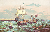 美国宪法号航空母舰与英国格里埃尔号航空母舰在1812年至19世纪的战争中