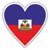 心中有海地国旗的影子和白色轮廓