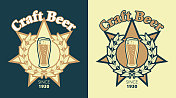 复古风格的啤酒和啤酒厂标签