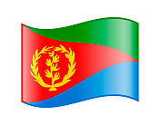 在白色背景上挥舞着厄立特里亚旗帜的矢量图标