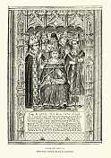 法国国王路易九世的加冕礼，王冠和权杖，主教，法国中世纪历史