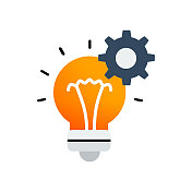 创新平图标。平面设计矢量插图 创新平图标。平面设计矢量插图