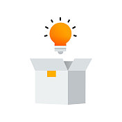 跳出框框思考平面图标。平面设计矢量插图 跳出框框思考平面图标。平面设计矢量插图