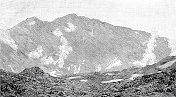 1889年4月，日本万代火山口全景