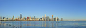 芝加哥天际线全景+密歇根湖