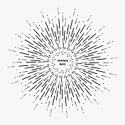 矢量极简主义辐射射线图案插图，抽象背景