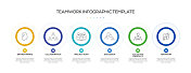 与团队工作相关的过程信息图表模板。过程时间图。带有线性图标的工作流布局
