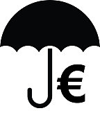 保险从BiColor欧元银行图标集