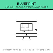 蓝图线图标设计 蓝图线图标设计